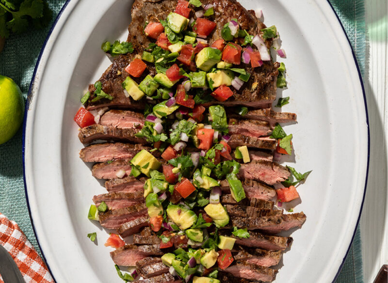 Grilled Flank Steak with Avocado Salsa
