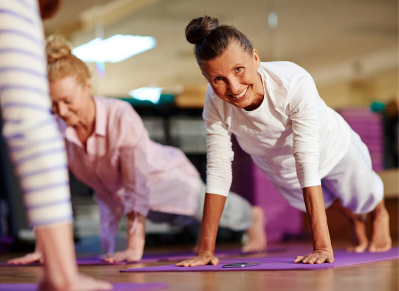 woman doing plank