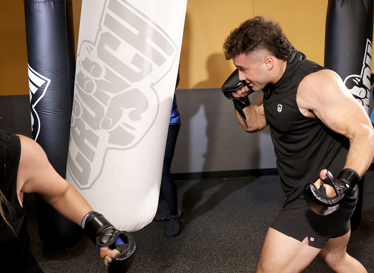woman in boxing class