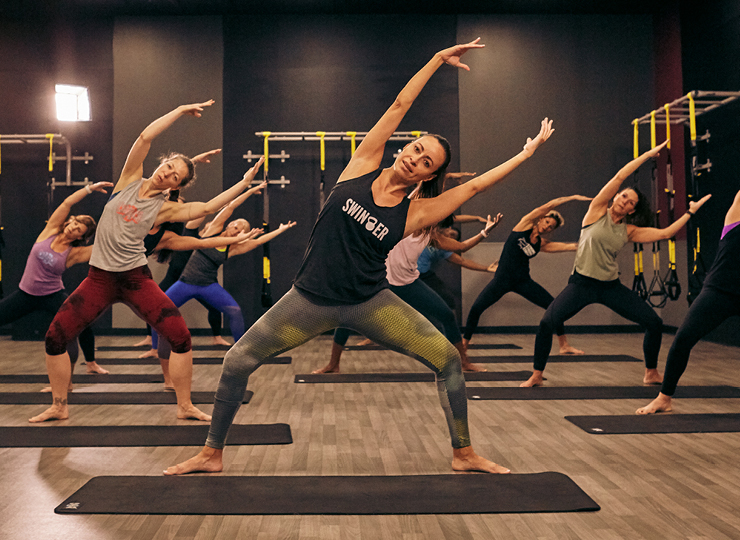 people in yoga class