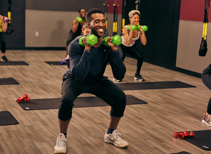 dumbbells in group fitness