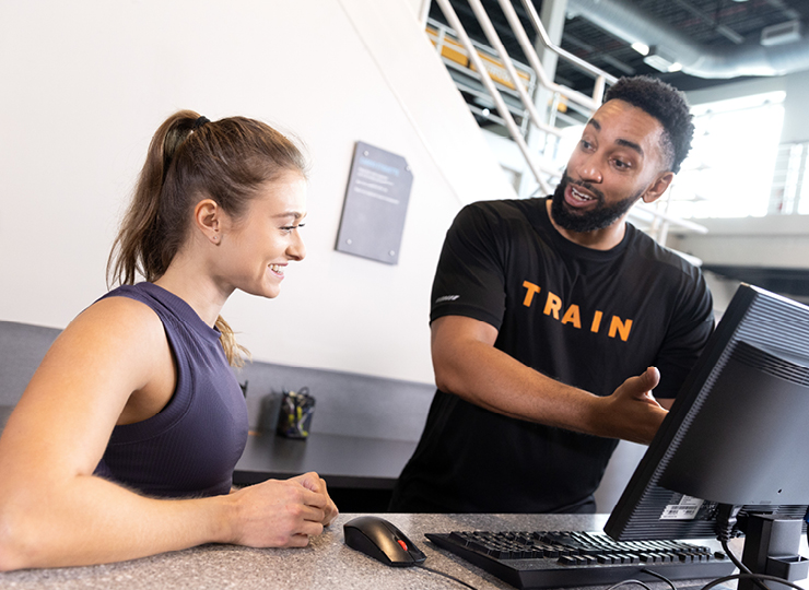 person working out with crunch PT