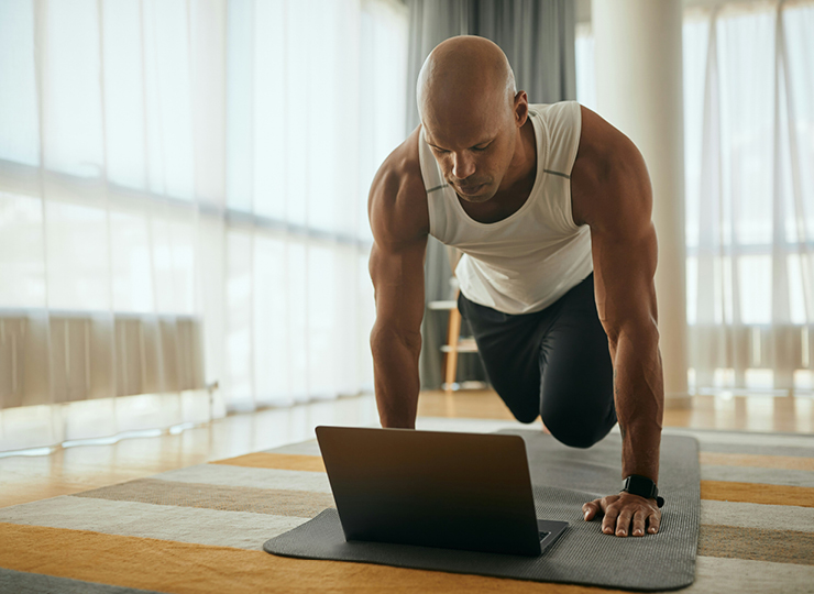 person working out with an app