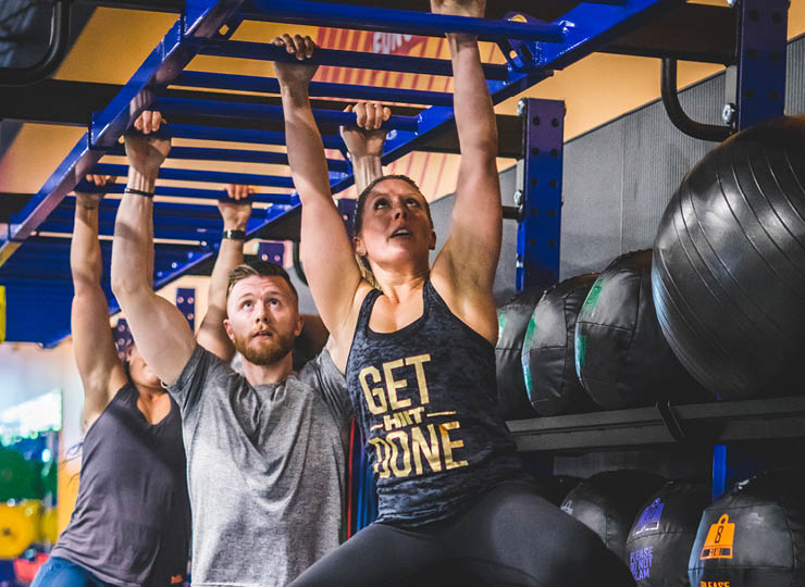 people on monkey bars