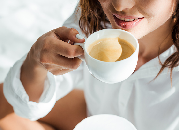 person drinking coffee