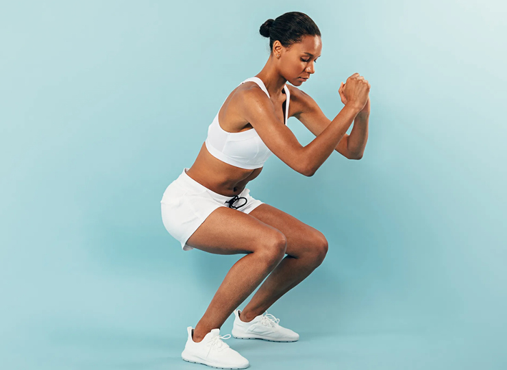 woman doing squats