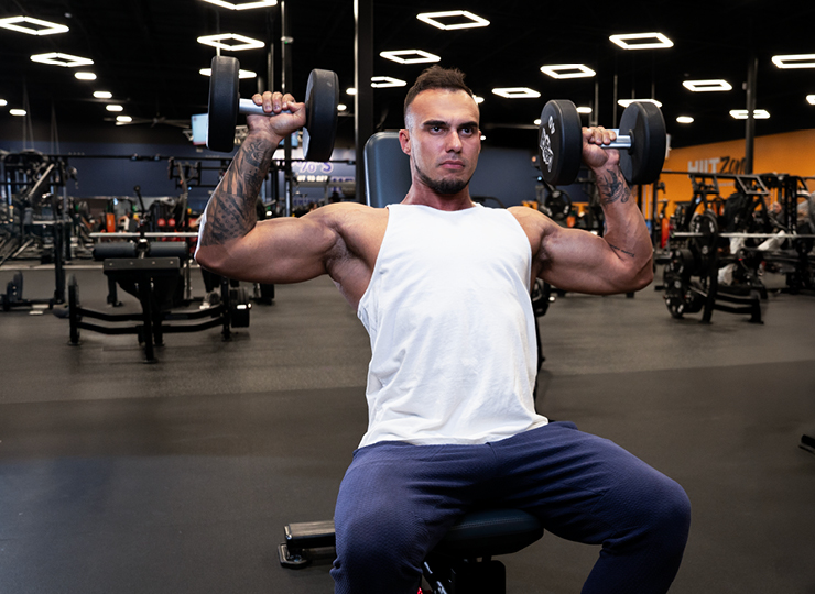 person doing overhead press