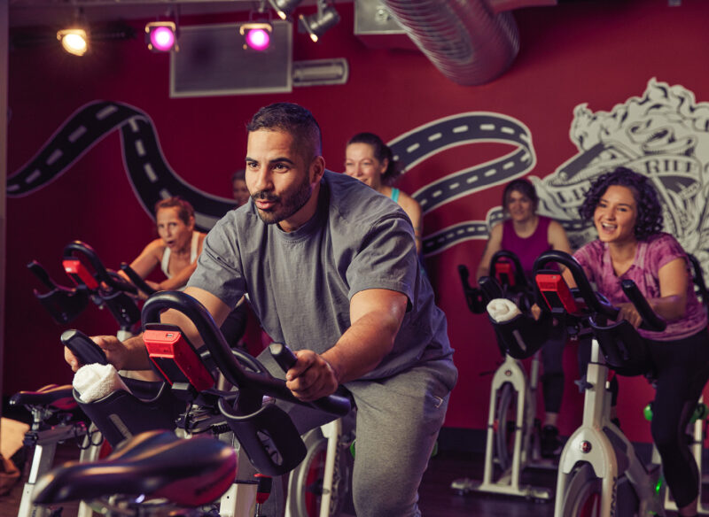people in a spin class