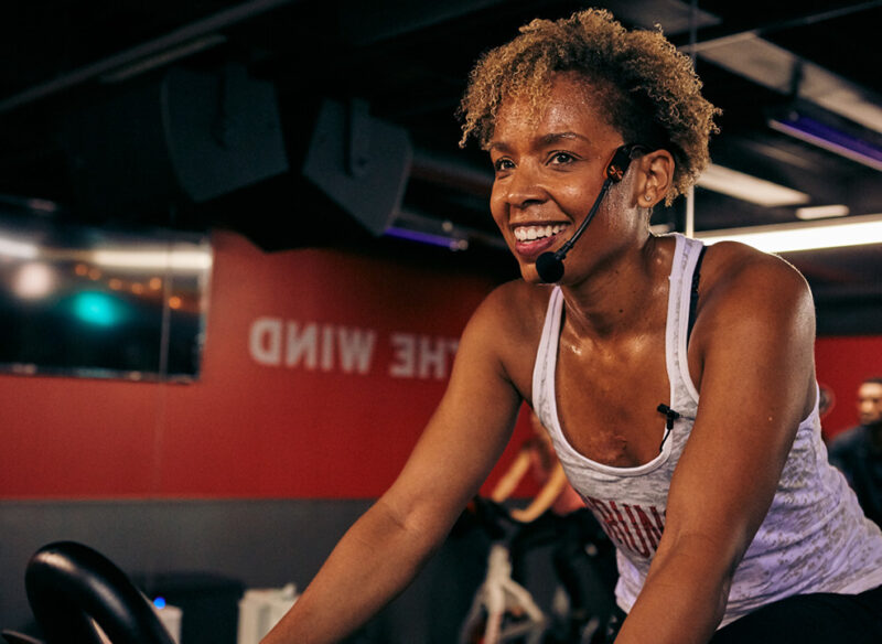 woman in ride class
