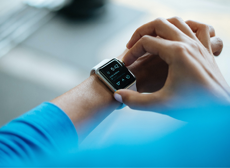 Smart watch being used