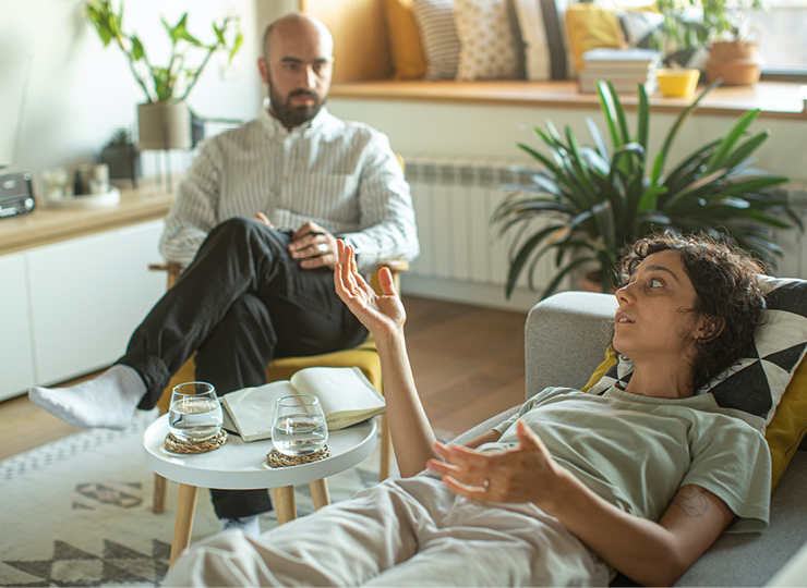 Woman talking to her therapist