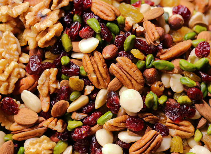 Dried fruits and nuts