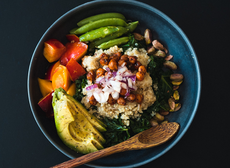 Bowl of avocado, tomato
