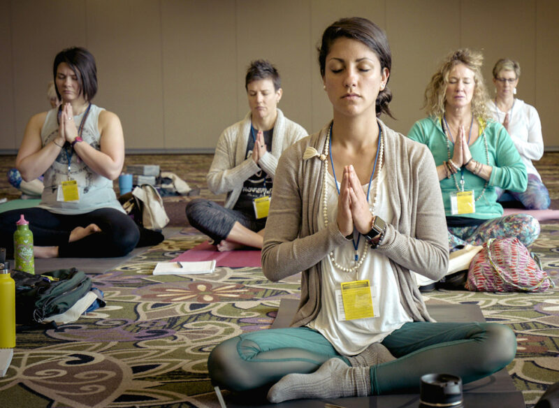 woman in a yoga class