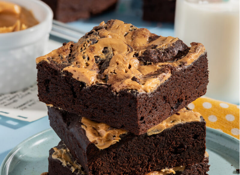Peanut butter dark chocolate swirl brownies