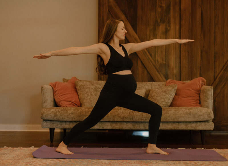 Woman holding a yoga pose