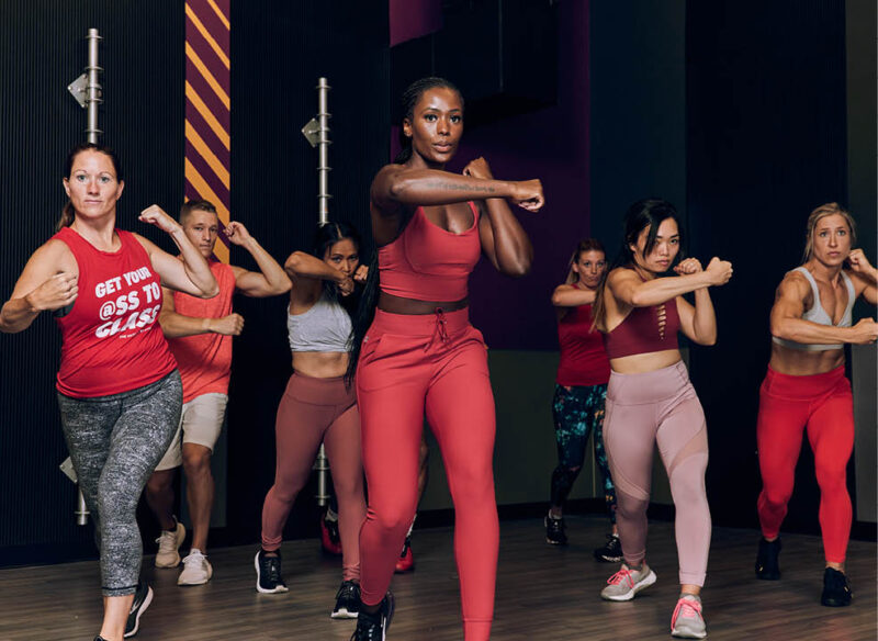 Women in boxing class