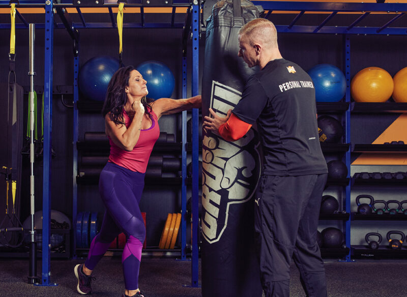 woman with a personal trainer