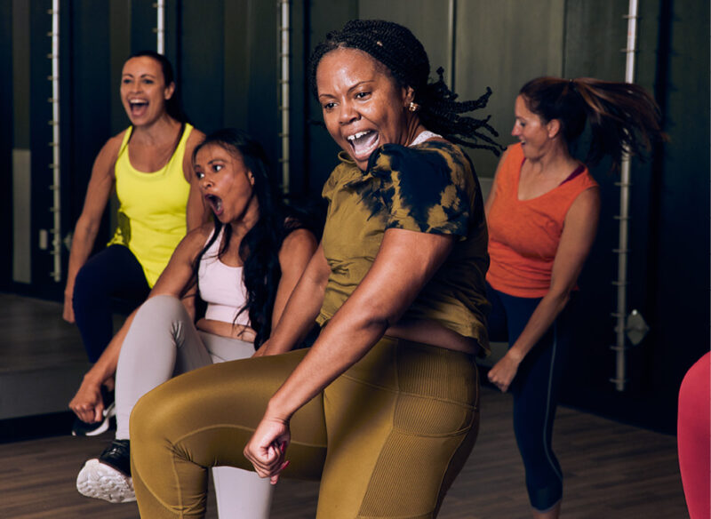 women in dance fitness class