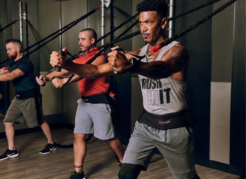 people in group fitness class