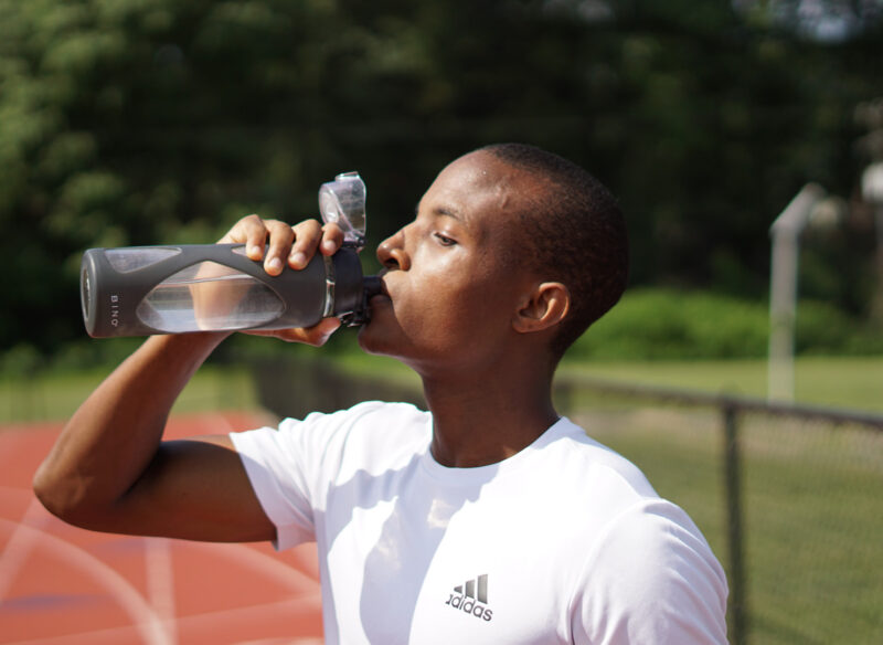 person drinking water