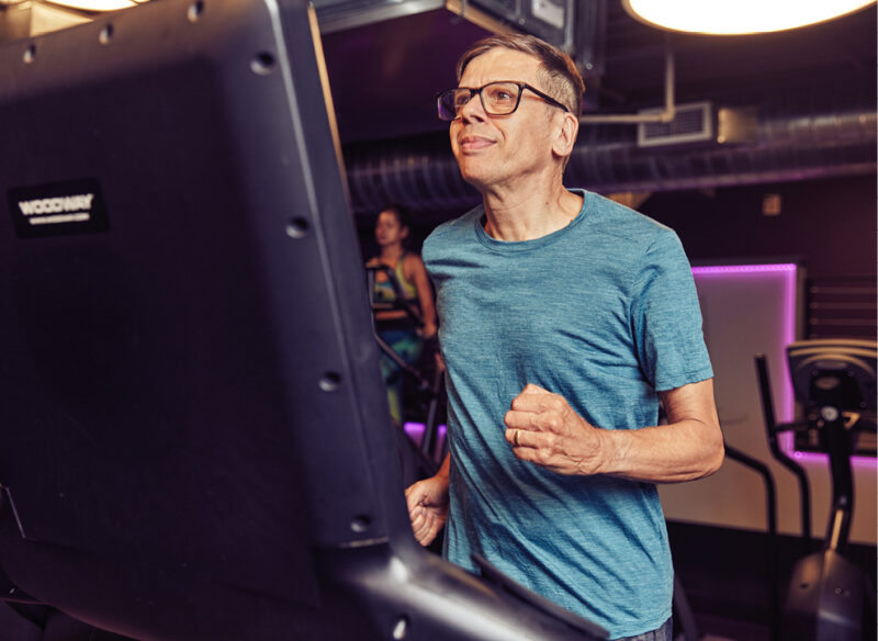Older man on treadmill