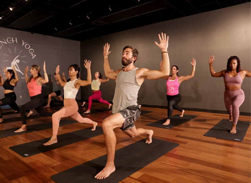 people in a group fitness class