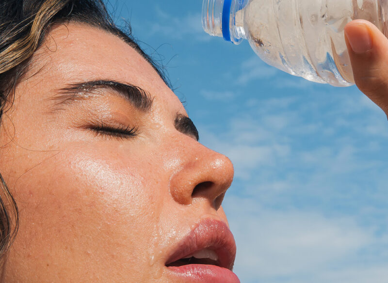 person drinking water
