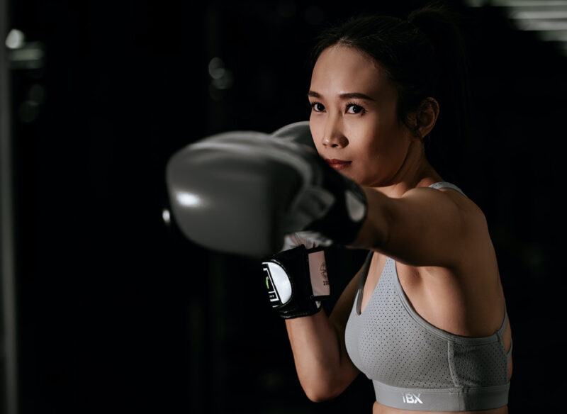woman throwing a punch